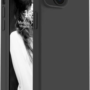 iPhone 14 Silicone Back Case | Shock Proof Design & Camera Protection | Premium Rubberised Apple iPhone 14 Cover (Microfiber Lining) | Ultra Smooth Silicone - Black