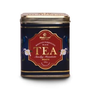 Makaibari Smoky Mountain | Roasted Darjeeling Loose Leaf | Roasted Black Tea Tin Caddy, 100 Grams | 100% Darjeeling Long Leaf Tea