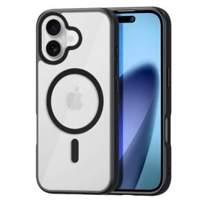 Amazon Brand-Solimo Mobile Cover for Apple iPhone 17 (Silicon Crystal Clear Slim PC & TPU, Soft & Shockproof Back Case, Magnetic Case), Black