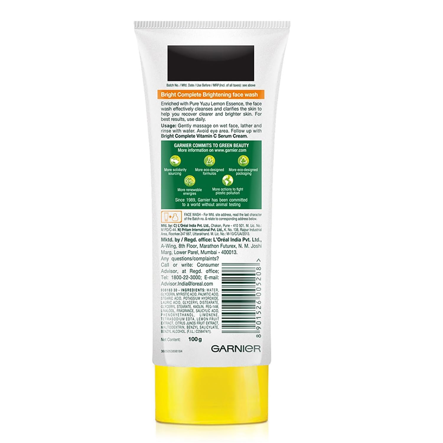 61 akf0u4vl. sl1500 Garnier Skin Naturals, Facewash, Cleansing and Brightening, Bright Complete, 100 g