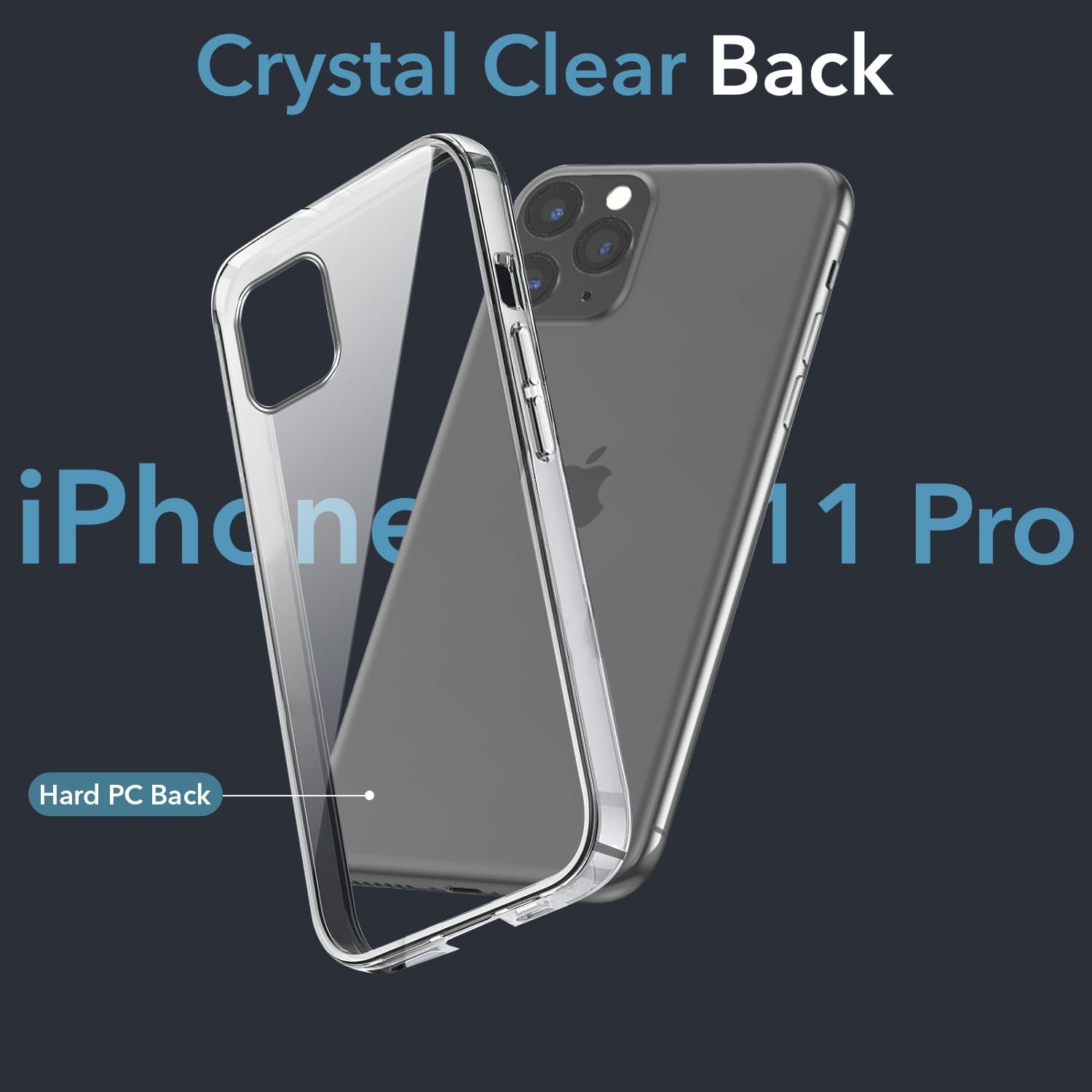 611xfw 7spl. sl1500 Jkobi Lifetime Anti-Yellow Clear Back Cover Case for Apple iPhone 11 Pro (Sleek Hard Crystal | Shockproof and Camera Protection)