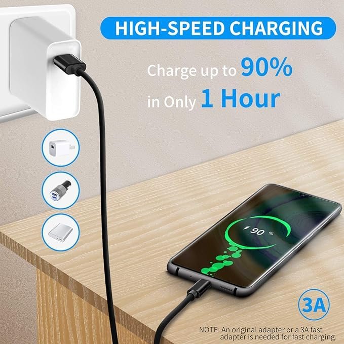 611dn7wrftl Samsung Usb To Type C 1.5 Meter 25W Fast Charging Usb C Cable High-Speed Data Transfer Compatible With Galaxy A20S,A21,A21S,A30,A30Sa31,A41,A42,A50,A50S,A51,A52,A70,A71,A81,A9,A91 Cord (Black)