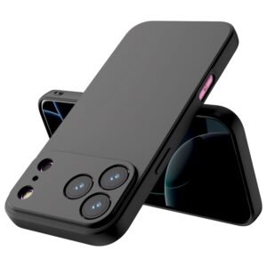 Kapa Matte Protective Lens Flexible Back Cover for Apple iPhone 17 Pro | Slim Silicone with Soft Lining Shockproof Full Body Bumper Case (Black)