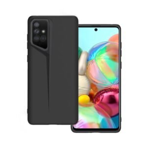 Amazon Brand - Solimo Ultra-Thin Blade Runner Series Matte Finished Camera Protection Soft Back Cover for Samsung Galaxy A71 - Black