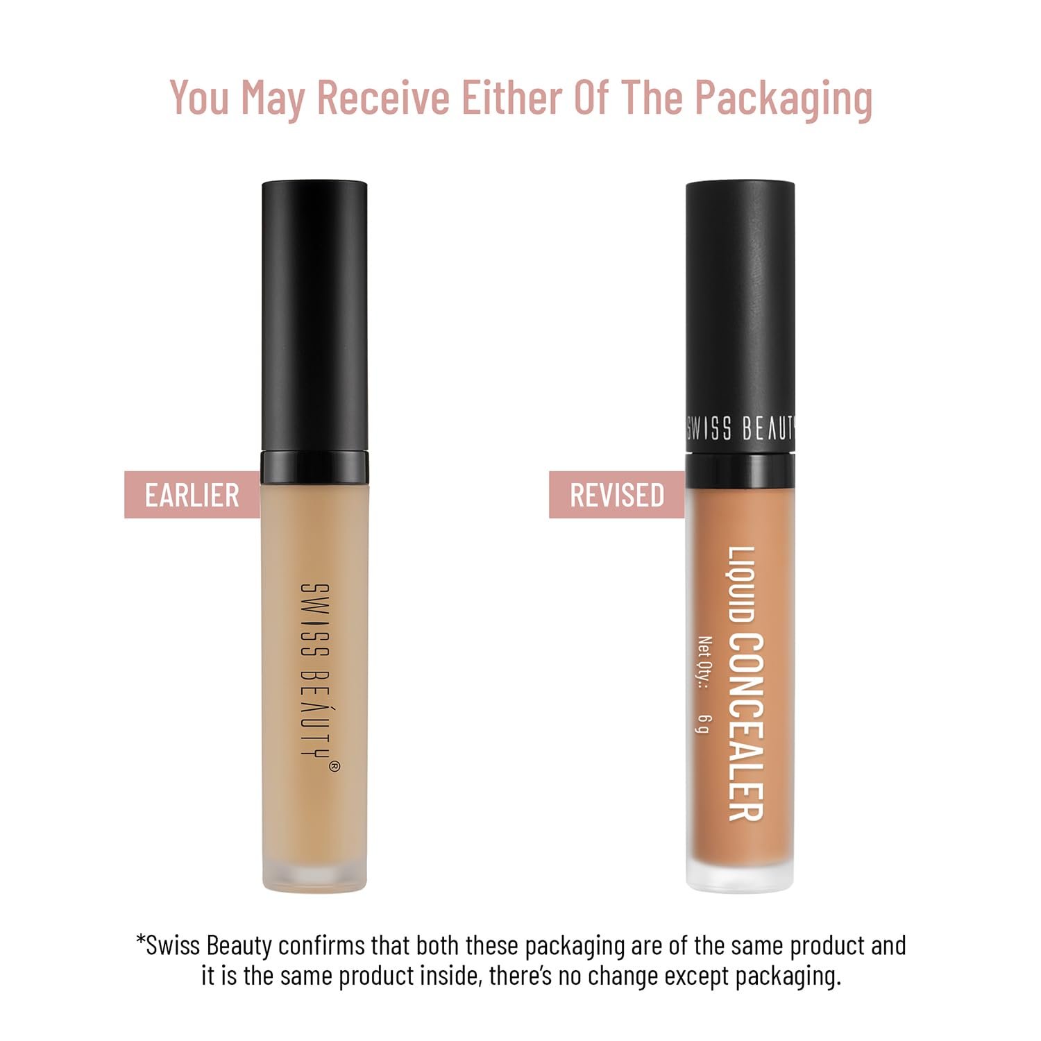 6166emlhxol. sl1500 Swiss Beauty Liquid Light Weight Concealer With Full Coverage |Easily Blendable Concealer For Face Makeup With Matte Finish | Shade- 02 Sand Sable, 6g