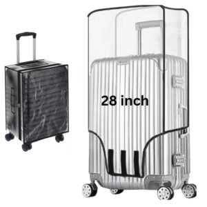 Suitcase Cover for Hard Luggage | 28 Inch Transparent PVC Fabric Trolley Bag Cover with Zipper | Waterproof Dustproof Travel Bag Protector 70x49x33 cm
