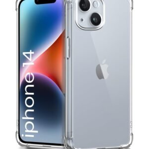 WOW IMAGINE Crystal Clear Transparent Back Case Cover Compatible Apple iPhone 14 | Full Device & Camera Protection Shockproof TPU Silicone Back Cover Case – Transparent