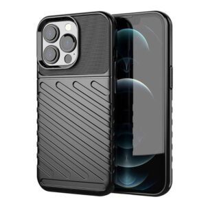 Amazon Brand- Solimo Basic Case for Apple iPhone 13 Pro (Carbon Fiber_Black)