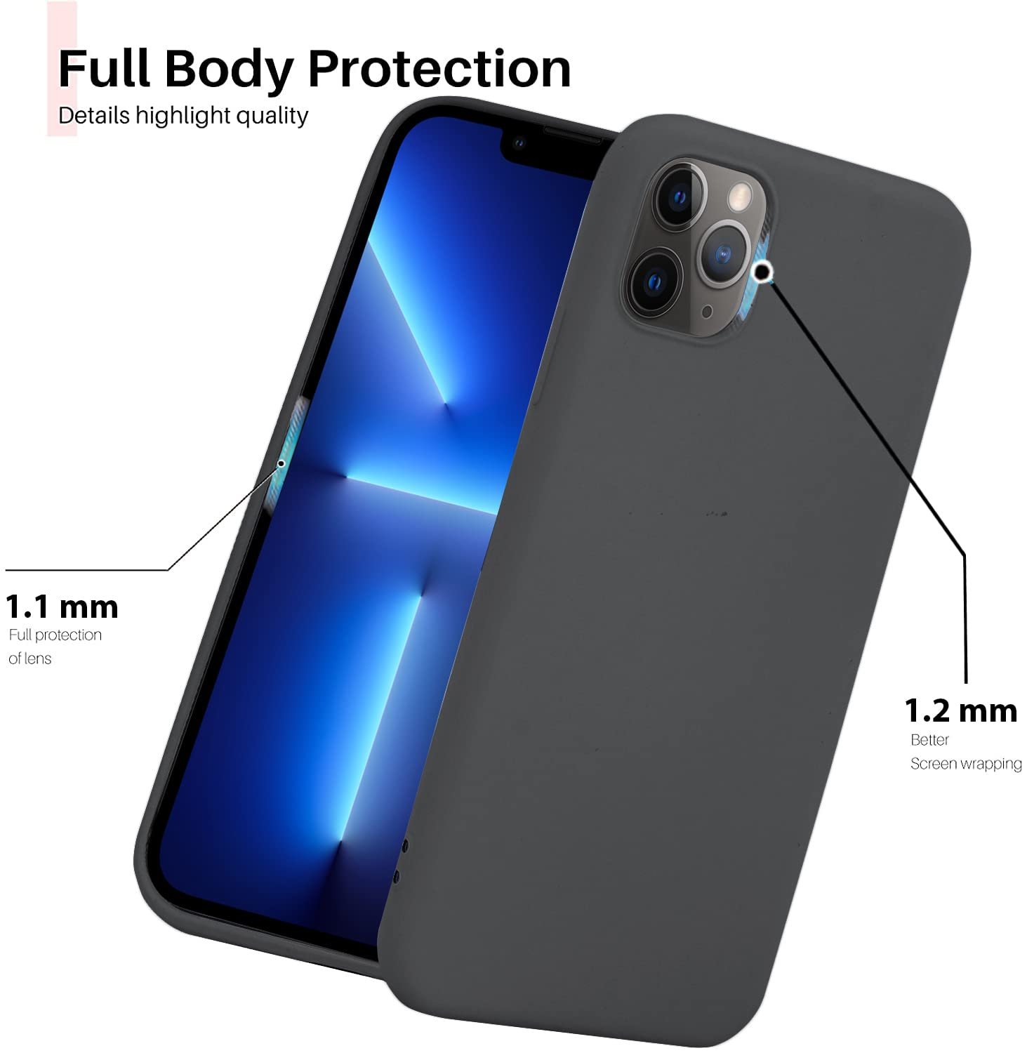 61e4sqgdifl. sl1500 VONZEE Microfiber Candy Case Compatible for iPhone 11 Pro Max Smooth Touch Cushion Liquid Soft Silicone Gel Rubber Phone Cases Non-Slip Full Body Protective Shockproof Back Cover| (Space Grey)