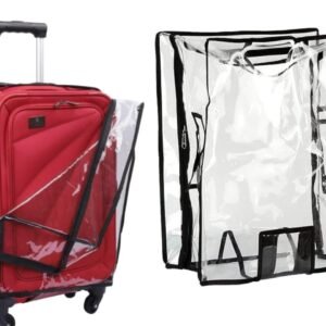 Fabam Suitcase Cover Transparent Water-Dustproof with Zipper-PVC Luggage Protector for Soft/Nylon Material Trolley Bags 30" Inch ONLY Cover (Suitcase NOT Included)