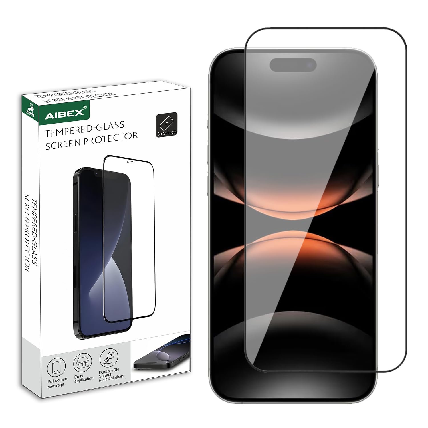 AIBEX® Tempered Glass for Apple iPhone 17 Air | 9H Hardness | Anti-Glare & Anti-Fingerprint | Water Resistant | Edge-to-Edge Full Screen Protector | Bubble-Free Installation AIBEX® Tempered Glass for Apple iPhone 17 Air | 9H Hardness | Anti-Glare & Anti-Fingerprint | Water Resistant | Edge-to-Edge Full Screen Protector | Bubble-Free Installation
