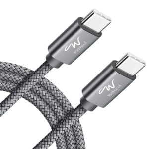 Wayona Type C to Type C Fast Charging Cable 65W Braided USB C to C for iPhone 17/17 Air/17 Pro/17 Pro Max,iPhone 16, iPhone15 Series,Samsung Galaxy S25,S24,Flip, Fold,Macbook,OnePlus