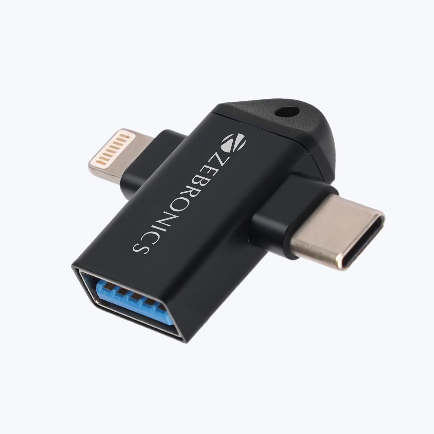 ZEBRONICS OTG2, 2 in 1 Lightning | Type C - USB OTG Converter, USB 3.0, Backward Compatible, Speeds Upto 5Gbps, Compatible with iPhone, iPad, Android, Laptop ZEBRONICS OTG2, 2 in 1 Lightning | Type C - USB OTG Converter, USB 3.0, Backward Compatible, Speeds Upto 5Gbps, Compatible with iPhone, iPad, Android, Laptop