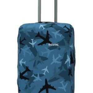 BIGWING Protective Cover in Polyester Fabric with Plane Print for | 28' Inch 75 cm Large Size | Hard Luggage Trolley Bag Cover (Fits Only On Fiber - Plastic Trolley Bag)