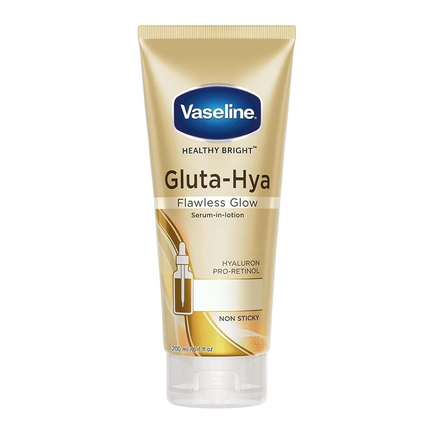 Vaseline Gluta-Hya Flawless Glow Lotion for Face & Body | Gives Brighter Skin | Glutathione & Pro-Retinol Infused Moisturizer, 200ml Vaseline Gluta-Hya Flawless Glow Lotion for Face & Body | Gives Brighter Skin | Glutathione & Pro-Retinol Infused Moisturizer, 200ml