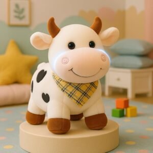 Storio Soft Plush Cow Toy for Kids | Ultra-Soft Cuddly Stuffed Animal for Babies, Toddlers & Children | Cute Hugging Toy for Boys & Girls | Washable & Safe | Birthday Gift for 1-6 Year Old