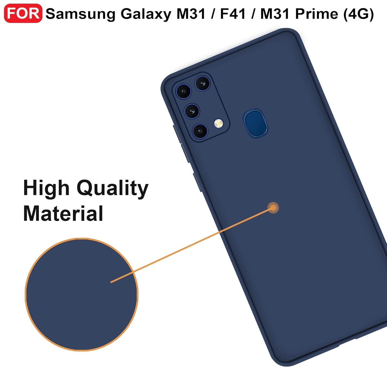 61t6vqh5qvl. sl1500 CEDO Samsung Galaxy M31 / F41 / M31 Prime Back Cover | Camera Bump Protection & Ultra Slim | Matte Soft Silicon Shock Proof Rubberised Back Case Cover (Blue)