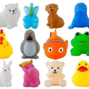 Storio Rubber Colorful Floating Baby Toys Bath Aquatic Animals Chu Chu Toys for Newborn Babies, Kids, Assorted