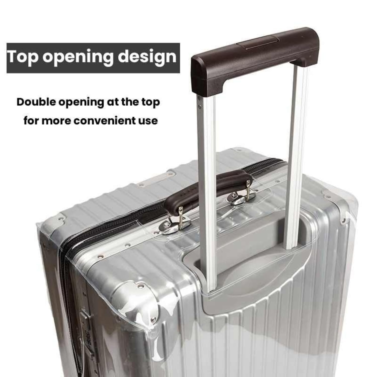 61apumlail. sl1500 Suitcase Cover for Hard Luggage | 28 Inch Transparent PVC Fabric Trolley Bag Cover with Zipper | Waterproof Dustproof Travel Bag Protector 70x49x33 cm