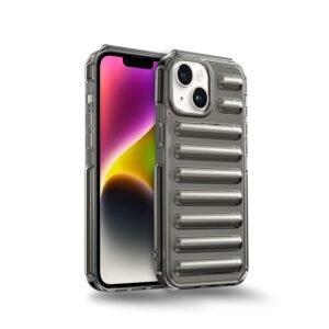 Amazon Brand - Solimo High Protection Capsule Design Back Cover for Apple iPhone 14 - Transparent Grey