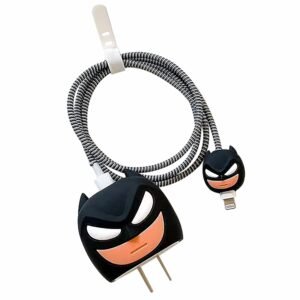 EDNITA Charger Cable Protector with 3D Cute Pattern for iPhone Charger only 18W & 20W | Data Line Wire Saver Charging Cable Charger Protective Cable Full Protection Set of - 1 (Batman)