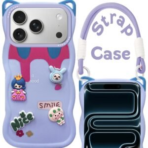 Jkobi Strap Back Case Cover for Apple iPhone 17 Pro (3D Embossed Figures | Strap Holder | 360* Soft Cushion with Camera Bump)