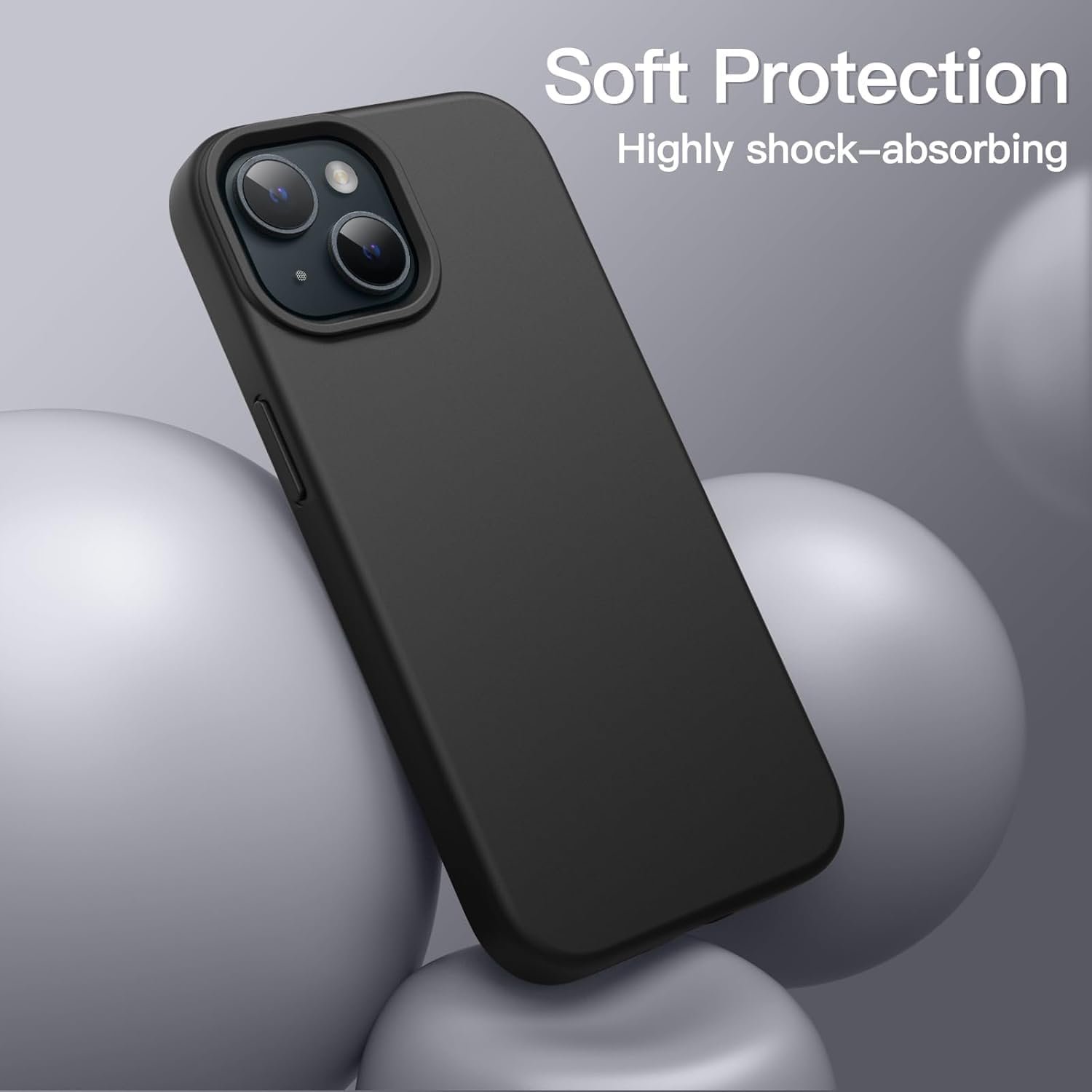 61intee2ijl. sl1500 iPhone 15 Silicone Back Case | Shock Proof Design & Camera Protection | Premium Rubberised Apple iPhone 15 Cover (Microfiber Lining) | Ultra Smooth Silicone – Black