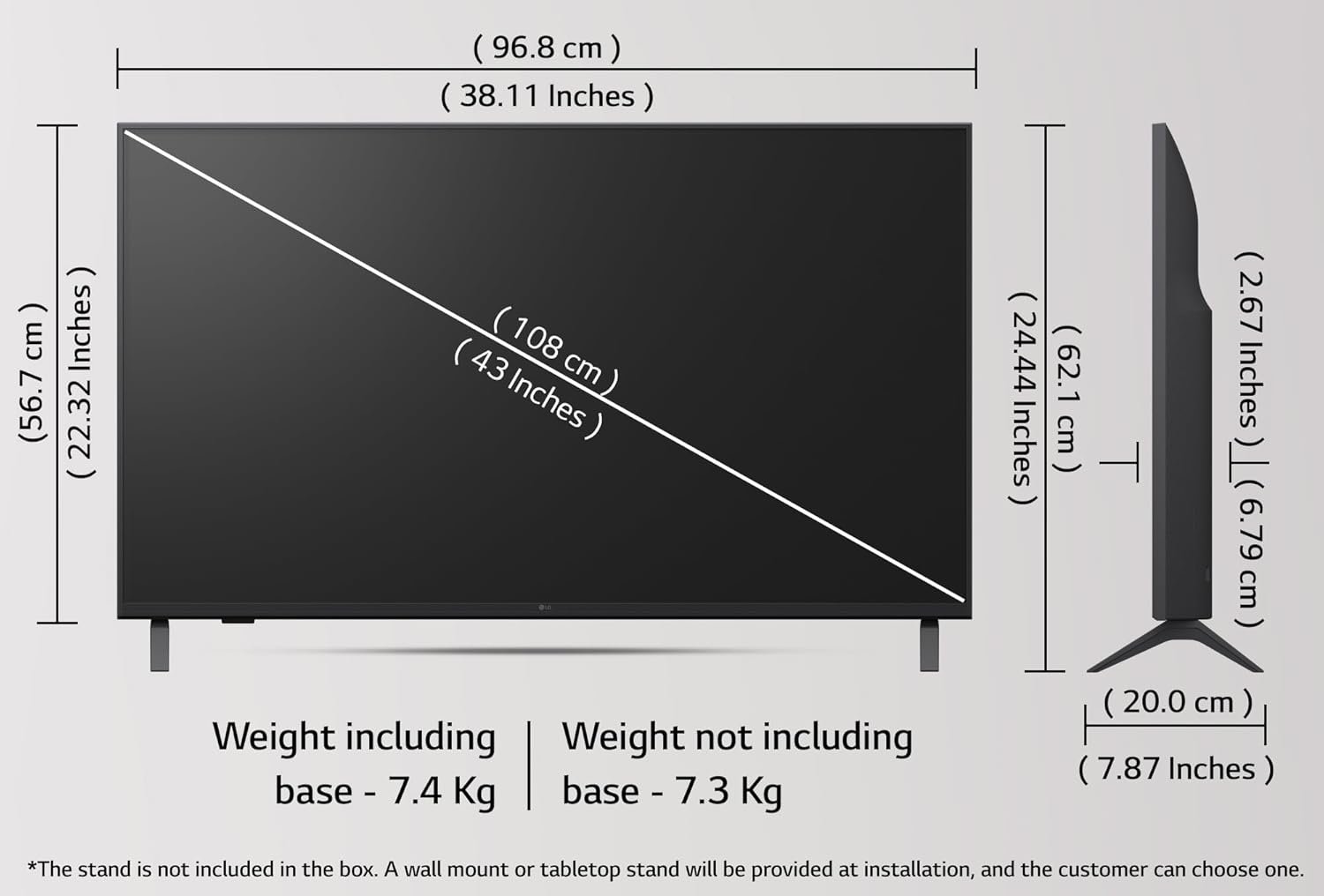 61rymlqjiil. sl1500 LG 108 cm (43 inches) UA82 Series 4K Ultra HD Smart webOS LED TV 43UA82006LA