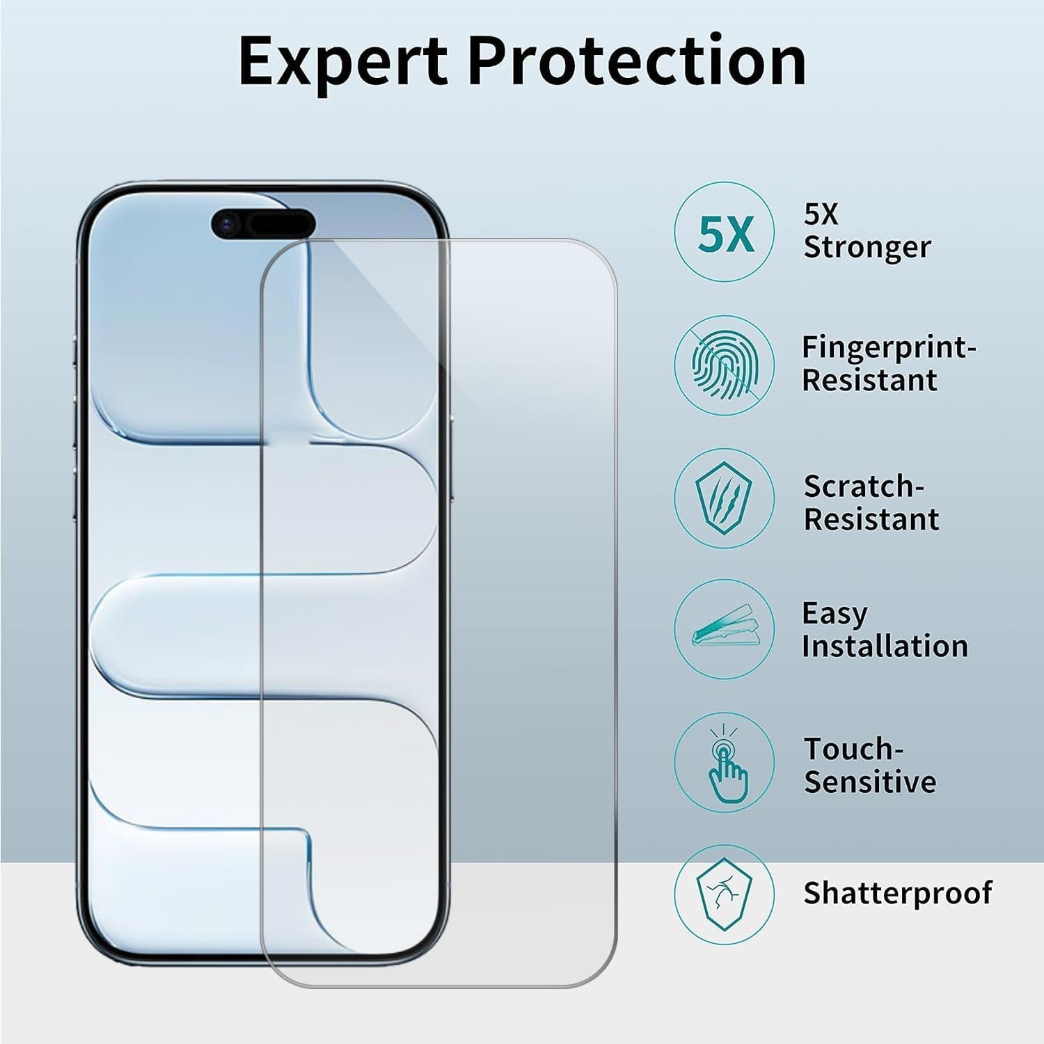 61u4khuxdl. sl1500 AIBEX® Tempered Glass for Apple iPhone 17 Air | 9H Hardness | Anti-Glare & Anti-Fingerprint | Water Resistant | Edge-to-Edge Full Screen Protector | Bubble-Free Installation