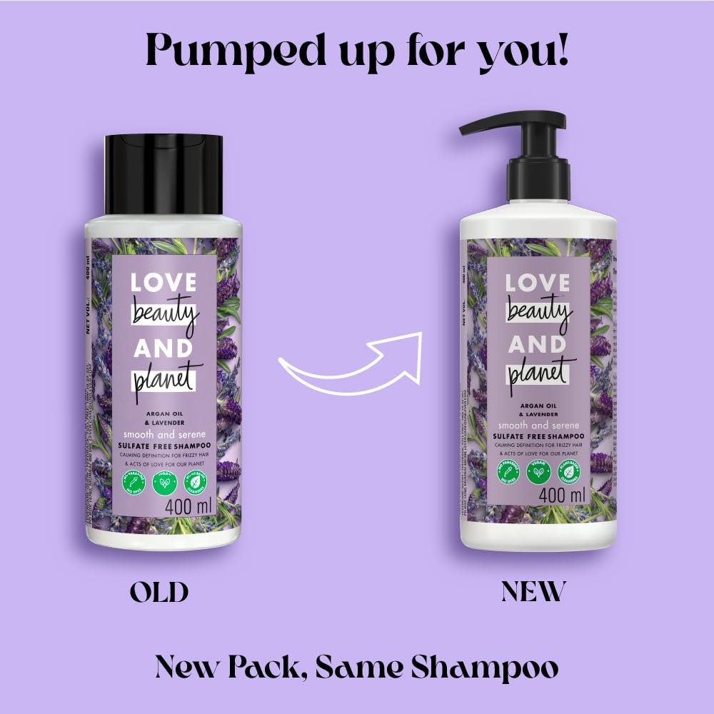 61upnthfmpl. sl1000 Love Beauty And Planet Argan Oil and Lavender Sulfate Free Smooth and Serene Shampoo|| No Parabens|| No Dyes|| 400ml