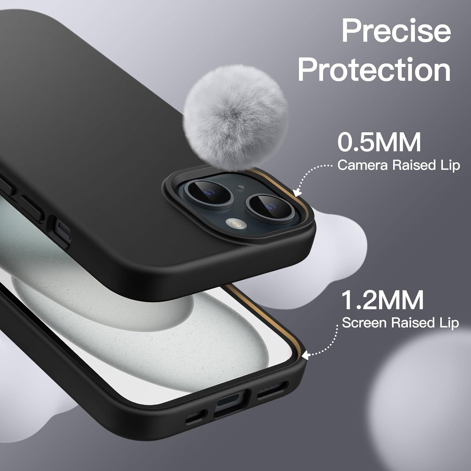 61wi6w7vrl. sl1500 iPhone 15 Silicone Back Case | Shock Proof Design & Camera Protection | Premium Rubberised Apple iPhone 15 Cover (Microfiber Lining) | Ultra Smooth Silicone – Black