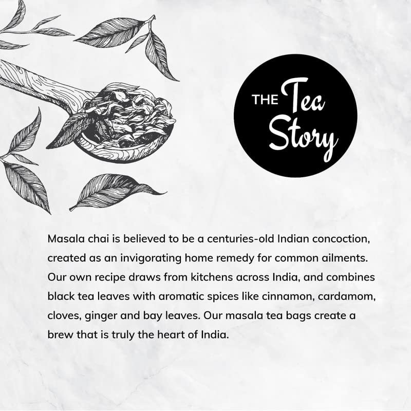 61xv9hx3znl Tea Culture of The World Classic Masala Chai | Masala Tea Bags Enriched with Assam Black Tea Leaf, Cinnamon, Clove, Pepper, Ginger, Tulsi | Morning Tea, 16 Count