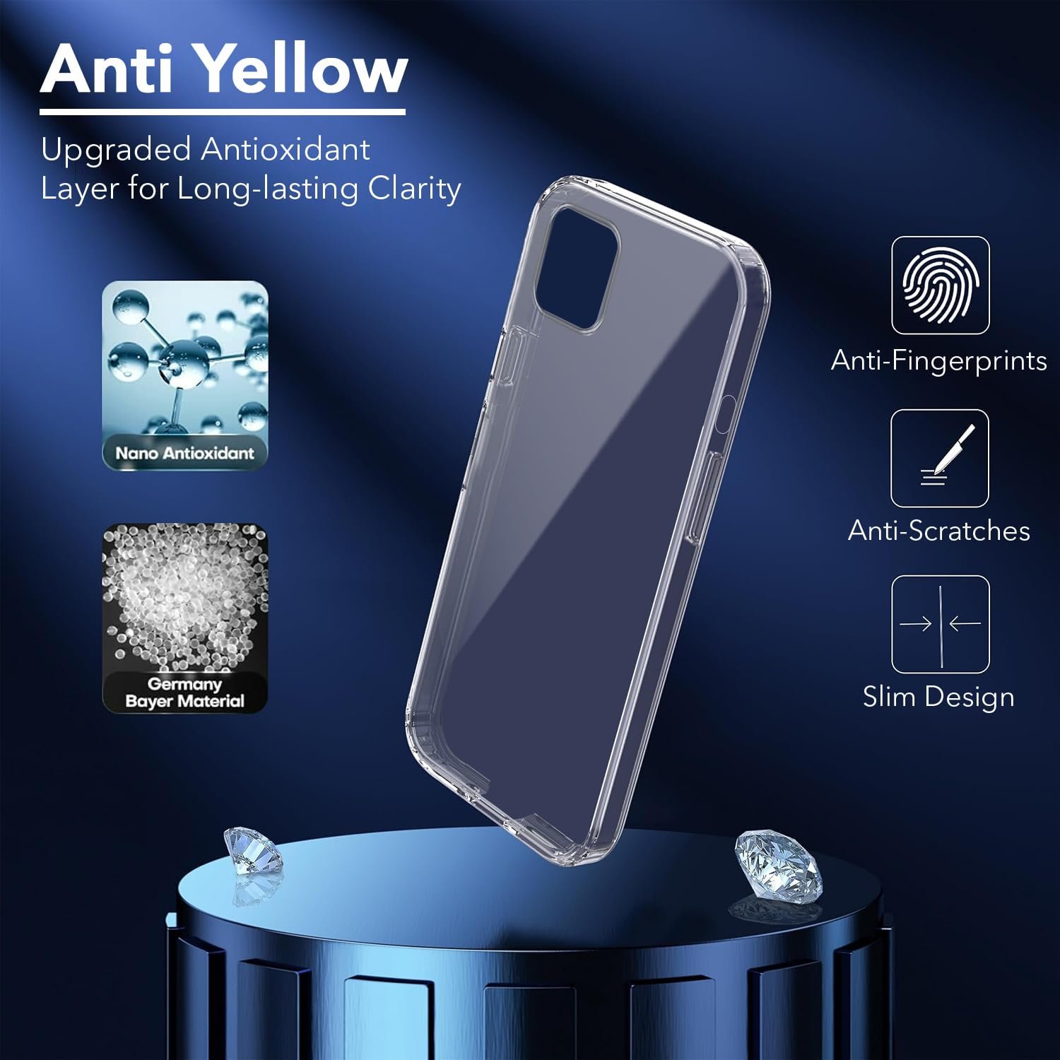 710kskwa0ol. sl1500 Jkobi Lifetime Anti-Yellow Clear Back Cover Case for Apple iPhone 11 Pro (Sleek Hard Crystal | Shockproof and Camera Protection)