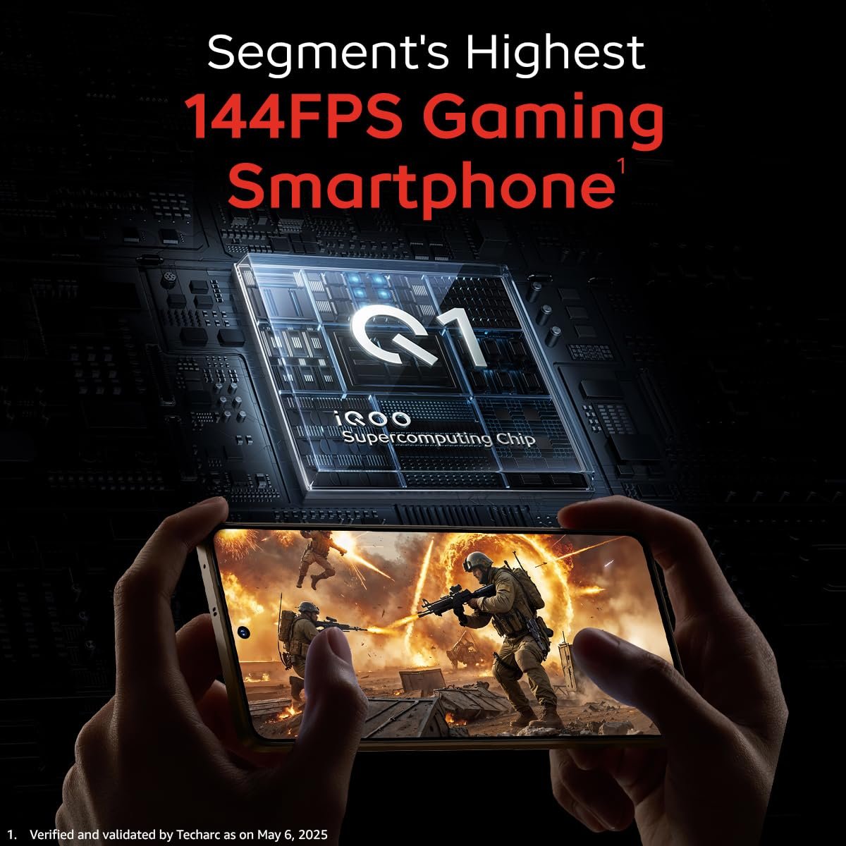 711ctyj9ghl. sl1200 iQOO Neo 10 (Inferno Red, 12GB RAM, 256GB Storage) | Snapdragon 8s Gen 4 Processor & SuperComputing Chip Q1 | 7000 mAh Battery | Segments Highest 144 FPS Gaming Smartphone