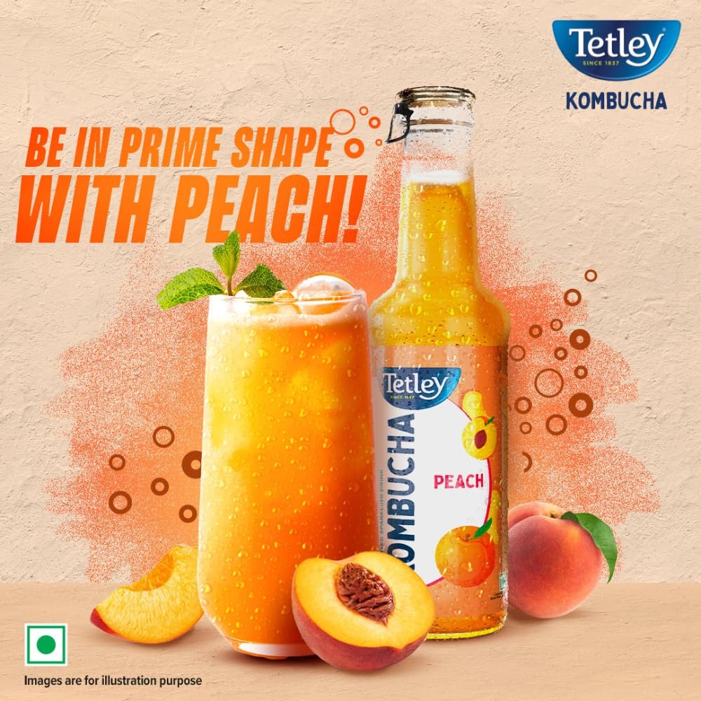 712mlkjfqtl. sl1000 Tetley Kombucha Ginger Lemon, Fermented Tea, With Live Culture, Rich in Antioxidants, 265ml