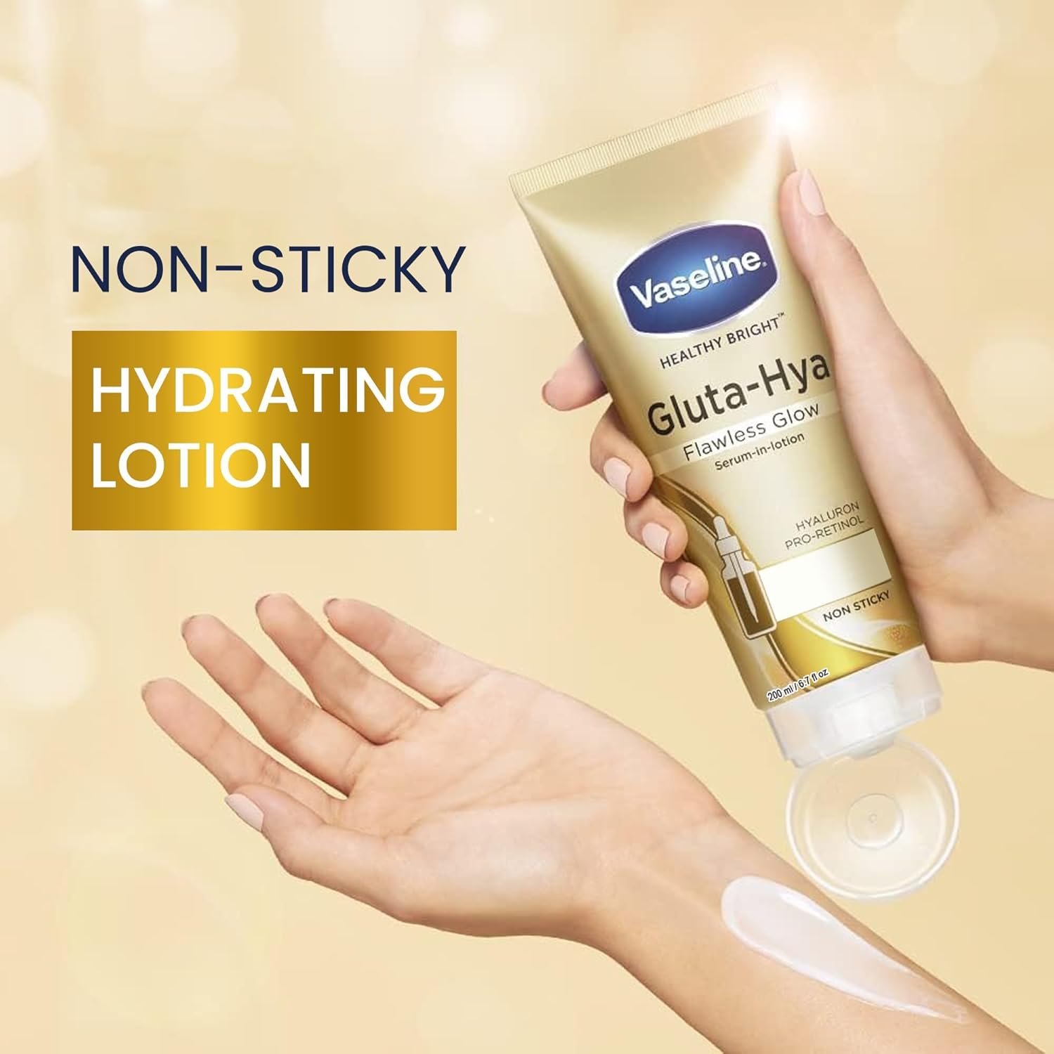 712prwez2ll. sl1500 Vaseline Gluta-Hya Flawless Glow Lotion for Face & Body | Gives Brighter Skin | Glutathione & Pro-Retinol Infused Moisturizer, 200ml