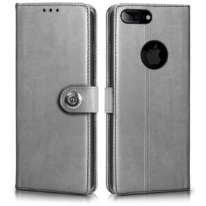 WOW IMAGINE Shock Proof Flip Cover Back Case for Apple iPhone 7 Plus | 8 Plus (Luxury Button Flip Case, Stone Grey)