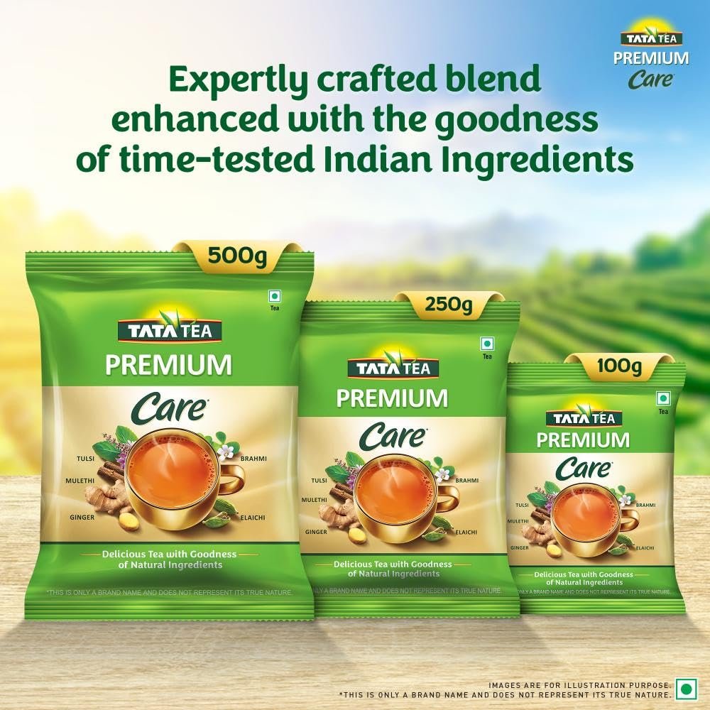 718hw2vqntl. sl1000 Tata Tea Premium Care 500g Black Tea, Delicious Tea with Goodness of Tulsi, Mulethi, Ginger, Brahmi & Elaichi, Trusted Quality, Loose Leaves