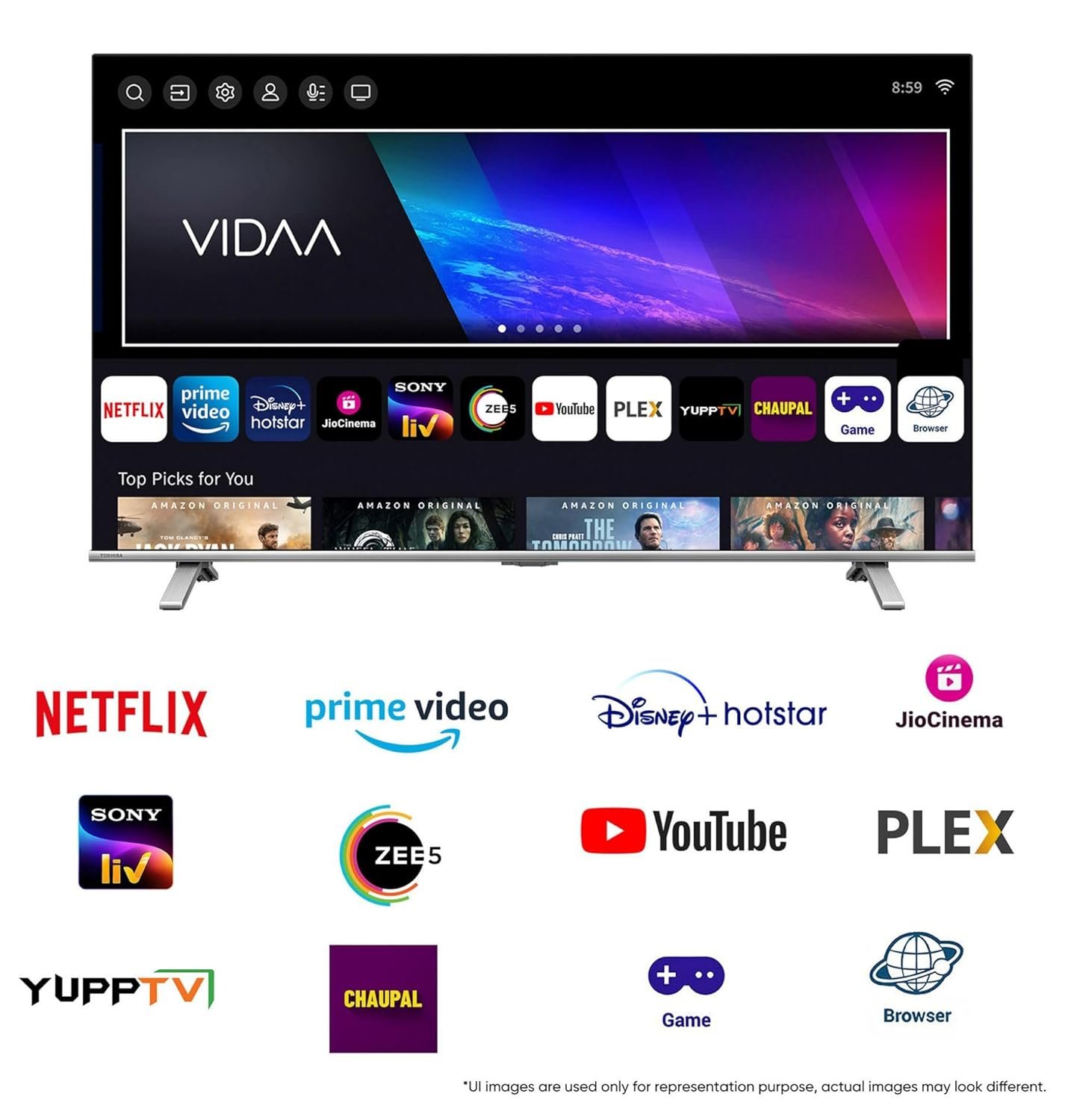 71barlxm0l. sl1500 1 Toshiba 248 cm (98 inches) Z570RP Series 4K Ultra HD Smart QLED TV 98Z570RP (Black)