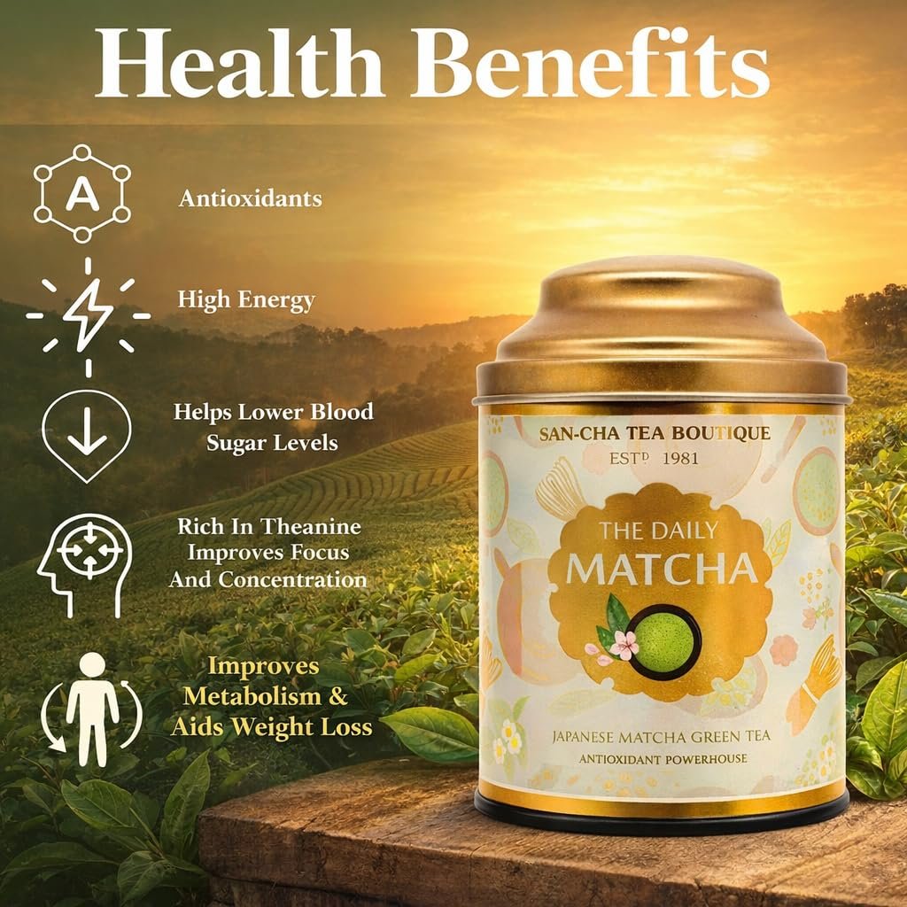 71jirt3a4el. sl1024 Sancha Tea Boutique Daily Matcha Green Tea Powder | Premium Grade from Shizuoka Japan | Antioxidant-Rich Superfood | 50g Fine Green Tea Powder for Lattes & Smoothies