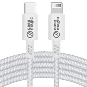 USB-C to Lightning Cable, 27W PD Fast Charging iPhone Charger Cord, Nylon Braided Cable, 480Mbps Data Sync, Compatible With iPhone 14/13/12/11/XS/XR/X/8/SE iPad, Mini, Pro, Max Series(1.2M)
