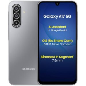 Samsung Galaxy A17 5G (Gray, 6GB RAM, 128GB Storage) | with Travel Adapter | 50 MP No Shake Camera | Gemini Live | Circle to Search | Super AMOLED | Corning Gorilla Glass Victus | 7.5mm Sleek | AI