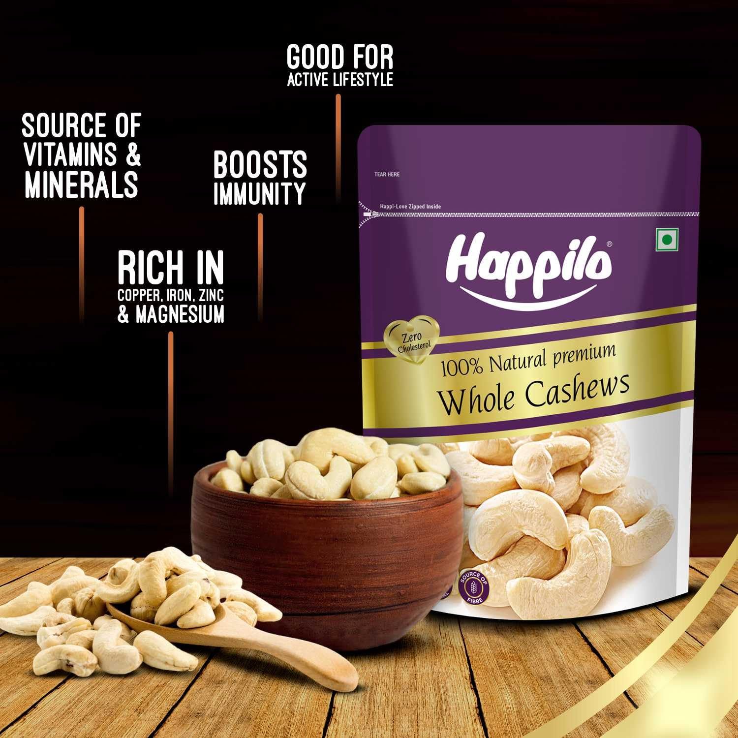71nr9rd7 5l. sl1500 Happilo Premium Natural Whole Cashews 500g (Pack of 2) | Dry Fruits, Kaju, Healthy Snacks | Unsalted Cashew Nuts | Crunchy, Nutritious & Delicious Nuts | Rich in Protein, Magnesium & Phosphorus