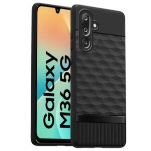 amazon basics TPU Soft Back Cover for Samsung Galaxy M36 5G | Full Camera Protection | Flexible Shockproof Back Case for Samsung Galaxy M36 5G (Black)