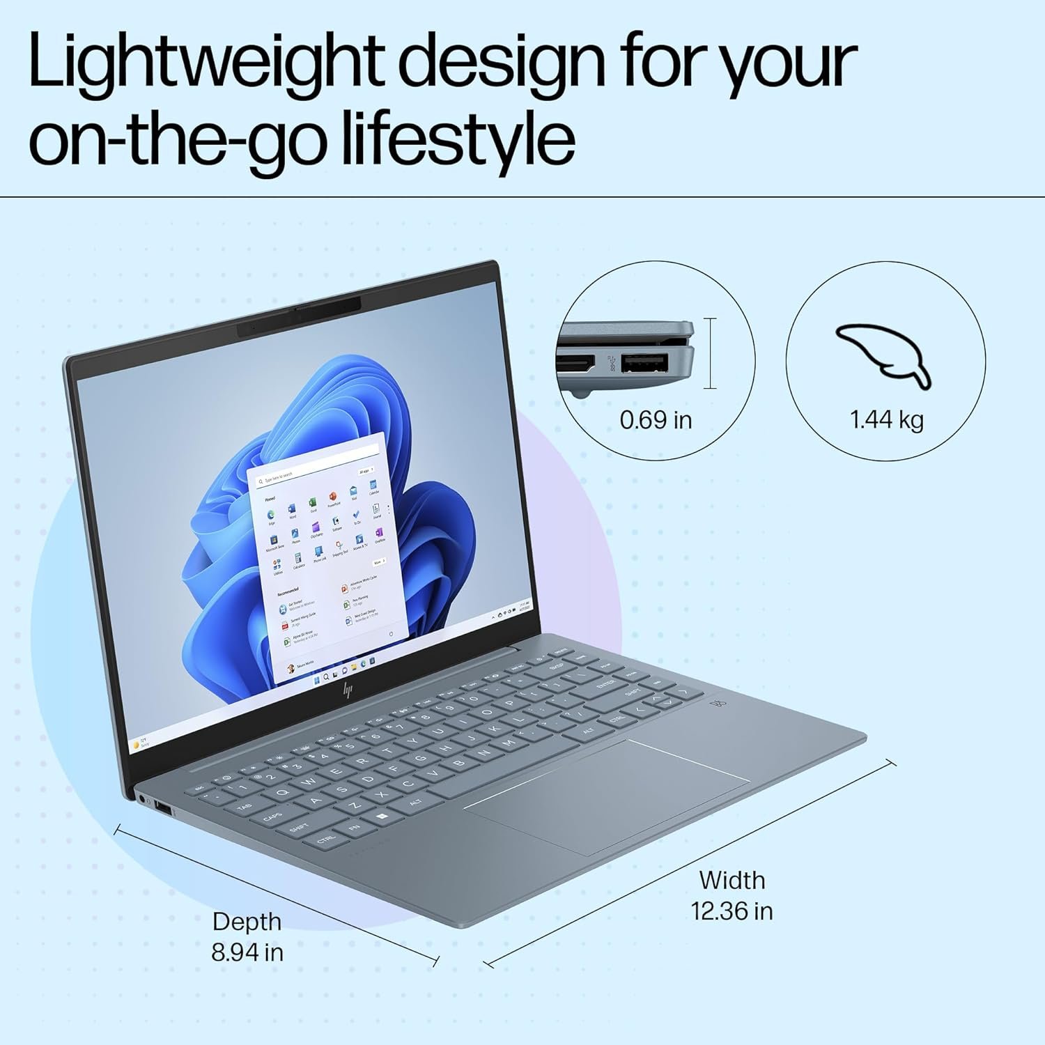 71t8h3nvh0l. sl1500 1768729676 6167 HP Pavilion Plus AI Laptop, Intel Core Ultra 5 125H, 10-12 Tops, 16GB LPDDR5x, 512GB SSD, 14-inch(35.6cm) 300 nits, WQXGA, Intel Arc Graphics, 5MP IR Camera (Win 11, Office 21, Blue, 1.44kg) ew1082TU