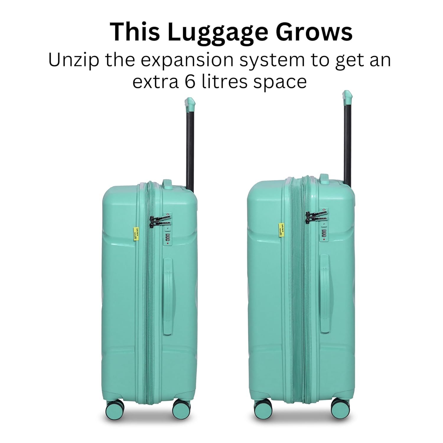 71tlzdxf2gl. sl1500 TRAVEL CLUB – Moscow Hard-Sided Polypropylene Cabin Luggage 22 Inch |61cm Lightest Trolley Bag with 8 Strong Wheel | Trolley Bag for Travel | Mint Green