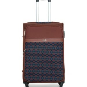 ZOUK Avasa Periyar Waves Polyester Soft 4 Spinner Wheel 360° Rotating Medium 60 cm Multicolor Trolley, Luggage, Suitcase Bags for Travel for Men and Women