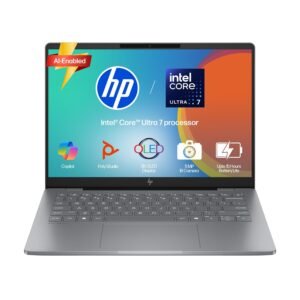 HP OmniBook 7 OLED, Intel Core Ultra 7 255H (32GB LPDDR5,1TB SSD), 3K, 0.2 ms, Micro-Edge, 14''/35.6cm, Win 11, M365, Office 24, Meteor Silver,1.5kg, fr0116TU, 5MP Camera w/Shutter, Backlit AI Laptop