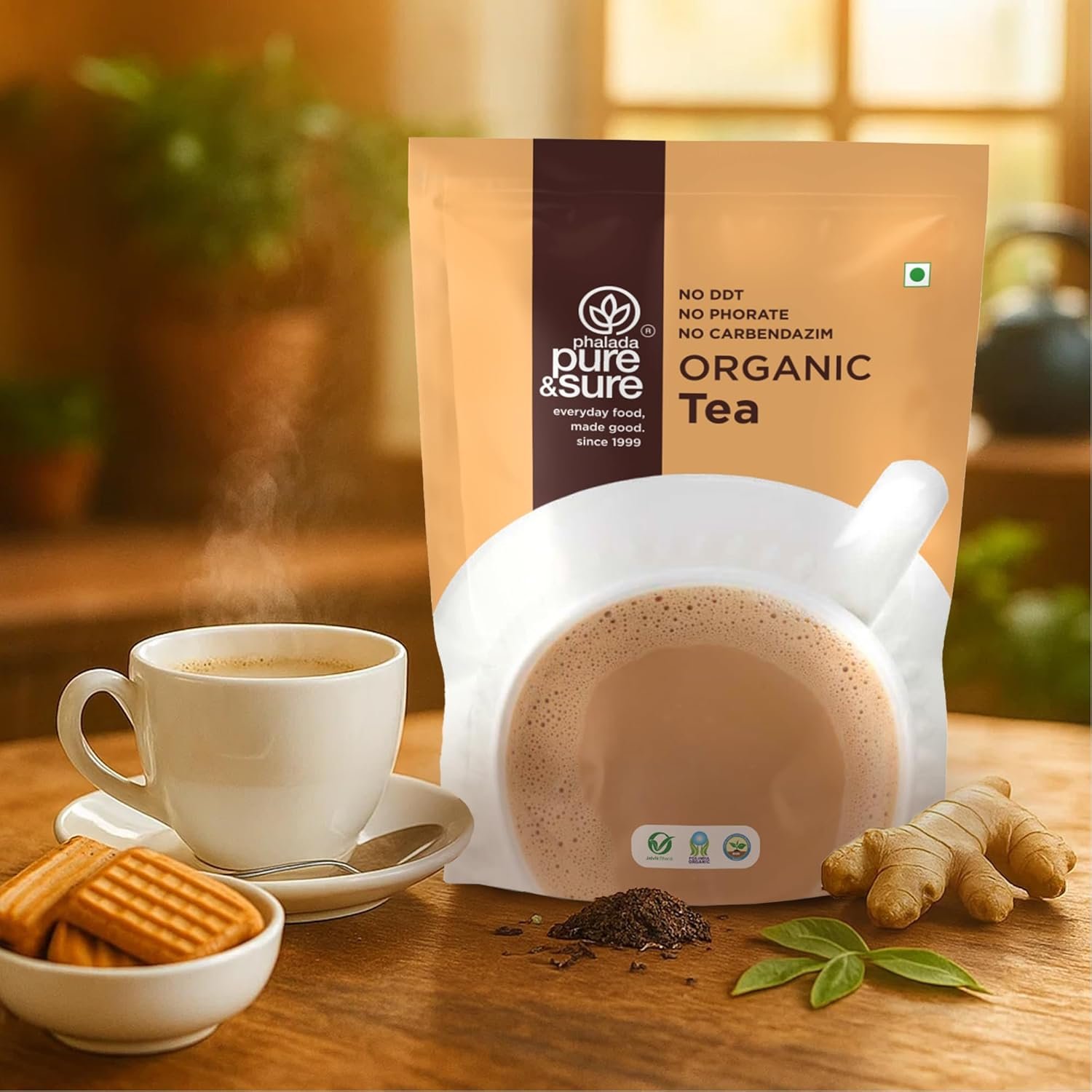 71wnss2d2wl. sl1500 Pure & Sure Organic Black Tea Powder | 100% Certified Organic Assam Leaves | Steam-Sterilized | Sustainably Sourced | 250 g