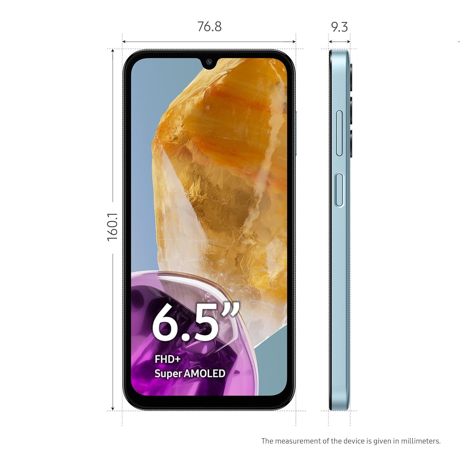 71ygibyexcl. sl1500 Samsung Galaxy M15 5G (Celestial Blue,6GB RAM,128GB Storage)| 50MP Triple Cam| 6000mAh Battery|MediaTek Dimensity 6100+| 4 Gen. OS Upgrade & 5 Year Security Update|Super AMOLED Display|Without Charger